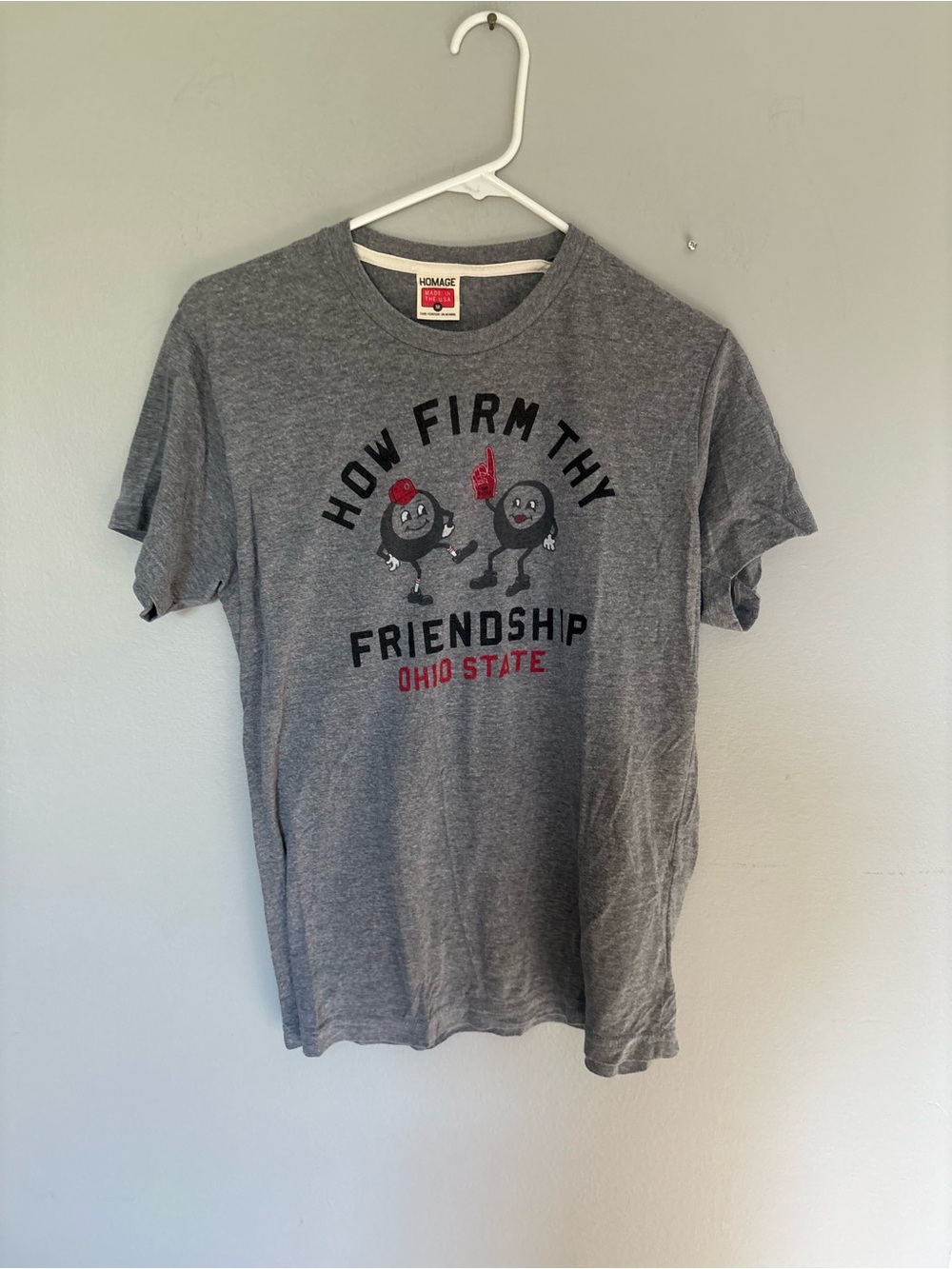 HOMAGE Gray Ohio State 'How Firm Thy Friendship' Graphic Tee M